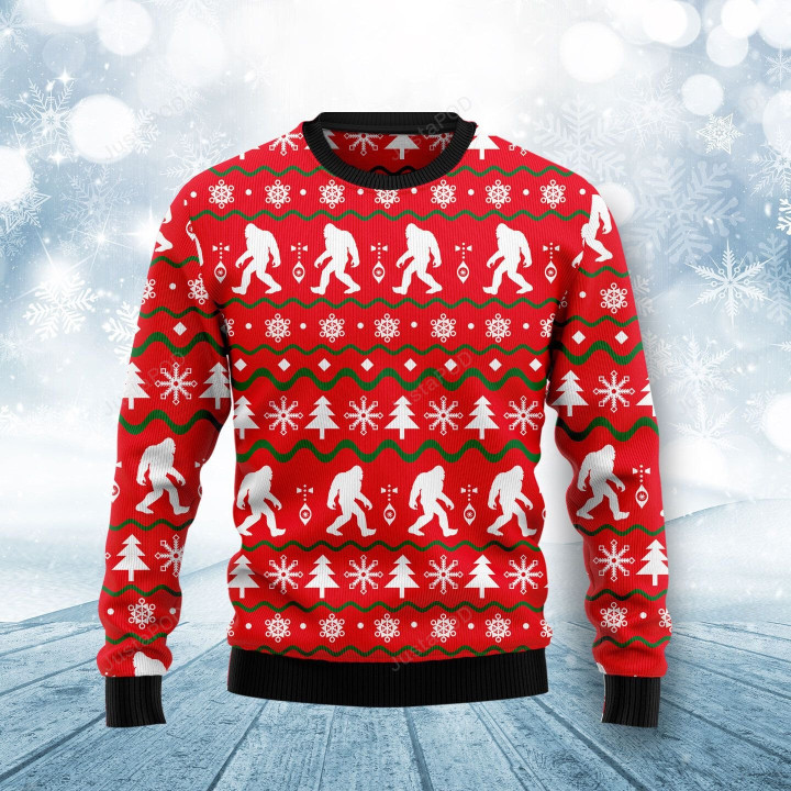 Bigfoot Ugly Christmas Sweater, Bigfoot 3D All Over Printed Sweater