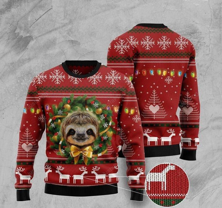 Deer And Sloth Ugly Christmas Sweater, Deer And Sloth 3D All Over Printed Sweater