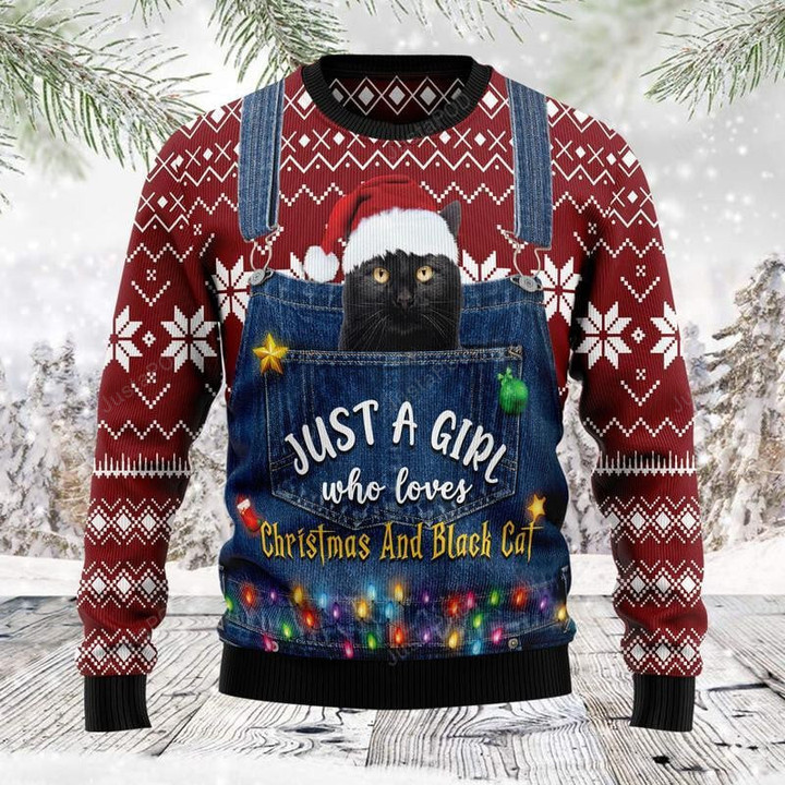 Just A Girl Who Loves Christmas Ugly Christmas Sweater, Just A Girl Who Loves Christmas 3D All Over Printed Sweater