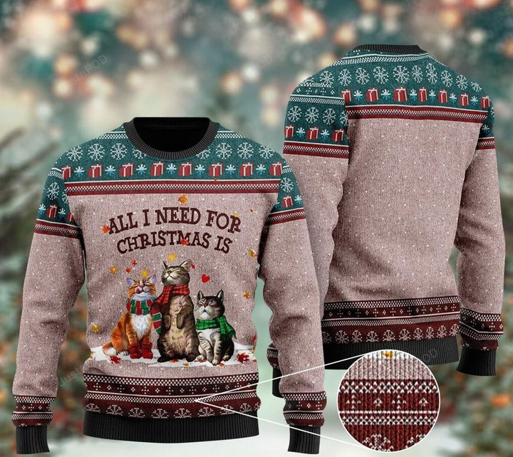 Black Cat Ugly Christmas Sweater, Black Cat 3D All Over Printed Sweater