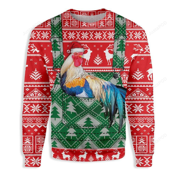 Rooster Ugly Christmas Sweater, Rooster 3D All Over Printed Sweater