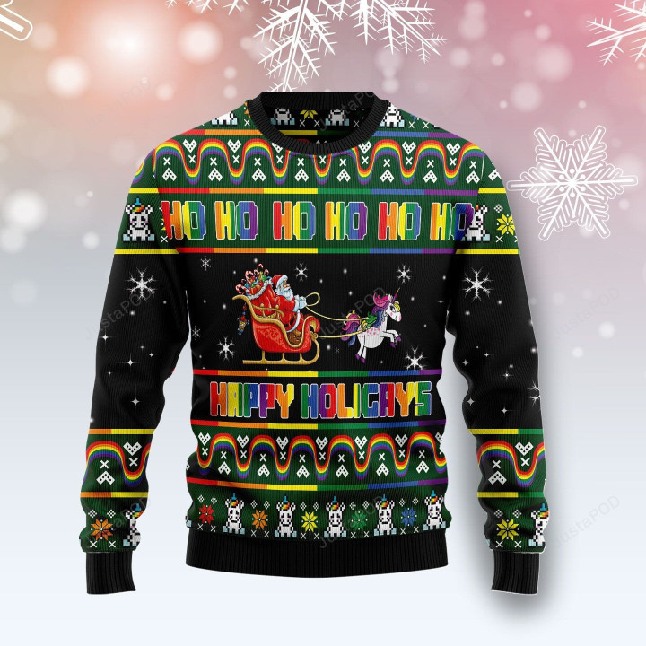 Happy Holigays Ugly Christmas Sweater, Happy Holigays 3D All Over Printed Sweater