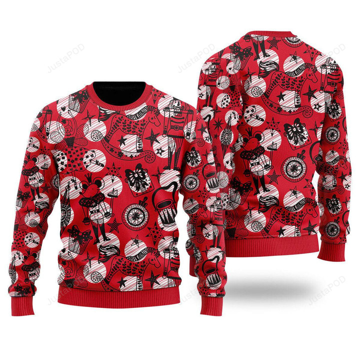 Red Christmas Nutcracker Ugly Christmas Sweater, Red Christmas Nutcracker 3D All Over Printed Sweater
