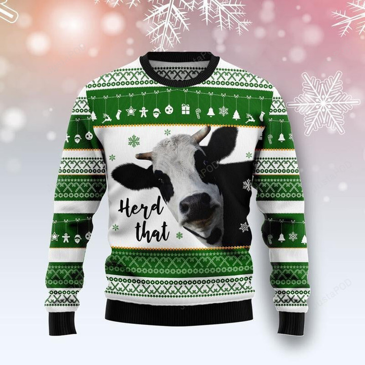Cow Herd That Ugly Christmas Sweater, Cow Herd That 3D All Over Printed Sweater