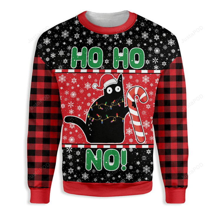 Cat Ho Ho No Christmas Ugly Christmas Sweater, Cat Ho Ho No Christmas 3D All Over Printed Sweater