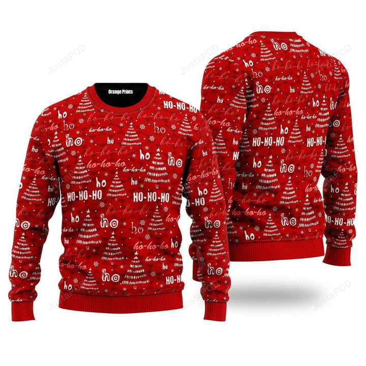 Christmas Tree Snowflakes Red Pattern Ugly Christmas Sweater, Christmas Tree Snowflakes Red Pattern 3D All Over Printed Sweater