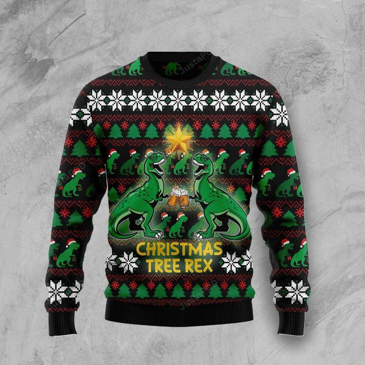 Christmas Tree Rex Ugly Christmas Sweater, Christmas Tree Rex 3D All Over Printed Sweater