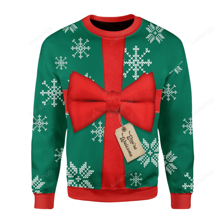 Gift Wrapping Bow Ugly Christmas Sweater, Gift Wrapping Bow 3D All Over Printed Sweater