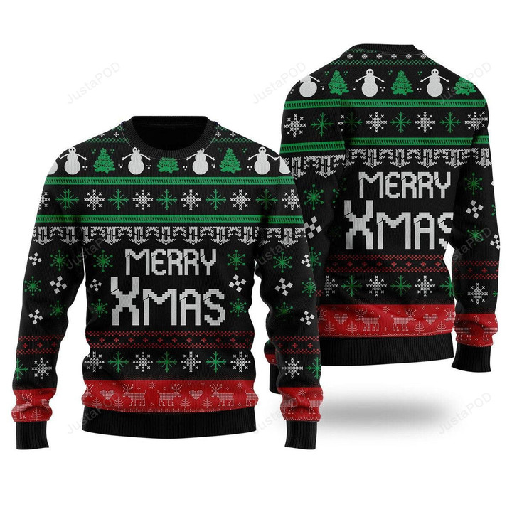 Snow Man Merry Xmas Ugly Christmas Sweater, Snow Man Merry Xmas 3D All Over Printed Sweater