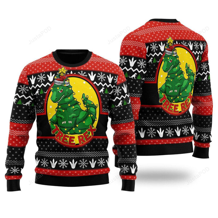 Tree Rex Ugly Christmas Sweater, Tree Rex 3D All Over Printed Sweater