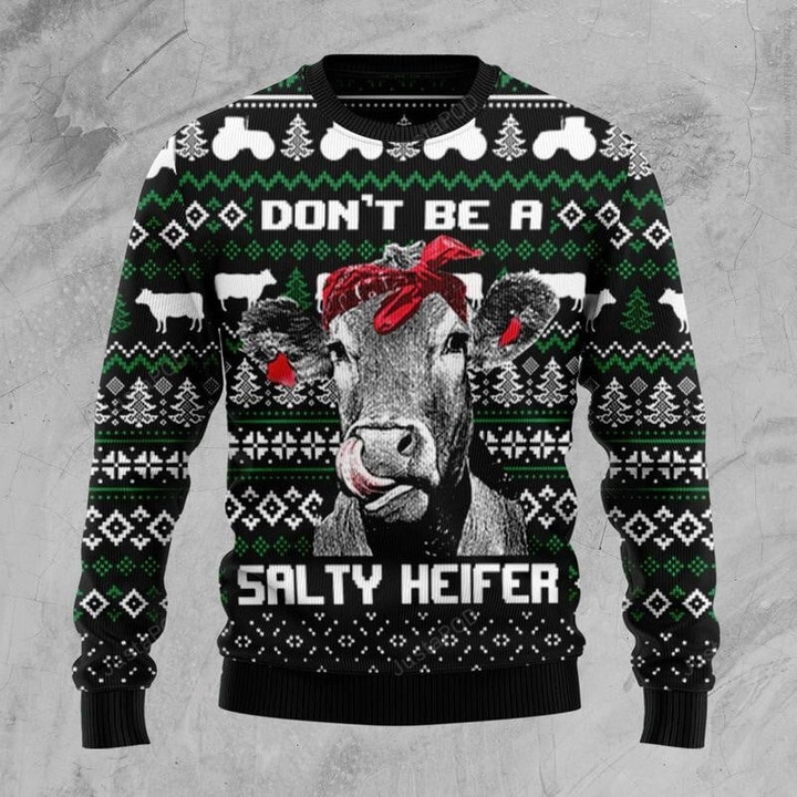 Cow Heifer Ugly Christmas Sweater, Cow Heifer 3D All Over Printed Sweater