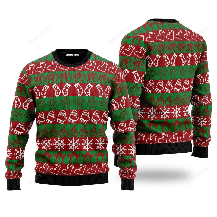 Christmas Stocking Pattern Ugly Christmas Sweater, Christmas Stocking Pattern 3D All Over Printed Sweater
