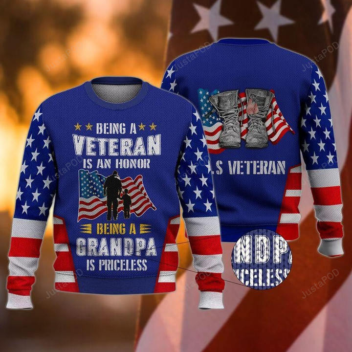 Being A Veteran Is An Honor Ugly Christmas Sweater, Being A Veteran Is An Honor 3D All Over Printed Sweater