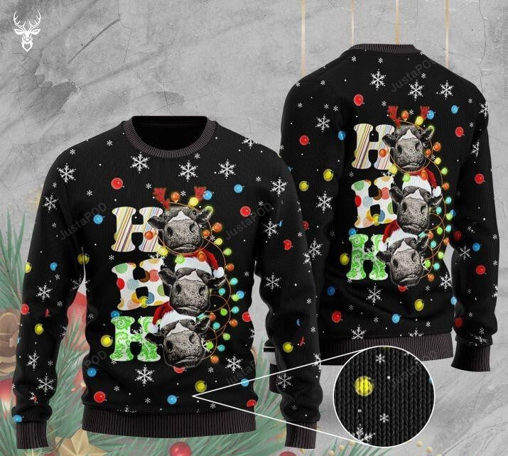 Heifer Cow Ho Ho Ho Ugly Christmas Sweater, Heifer Cow Ho Ho Ho 3D All Over Printed Sweater