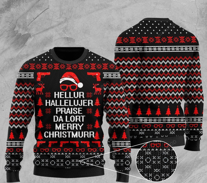 Hellur Hallelujer Praise Da Lort Merry Christmas Ugly Christmas Sweater, Hellur Hallelujer Praise Da Lort Merry Christmas 3D All Over Printed Sweater