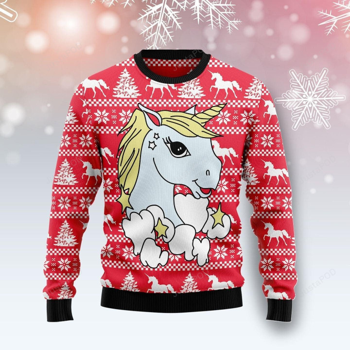 Lovely Unicorn Ugly Christmas Sweater, Lovely Unicorn 3D All Over Printed Sweater