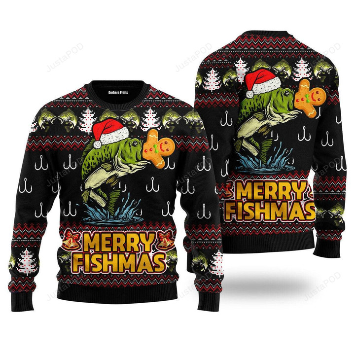 Merry Fishmas Ugly Christmas Sweater, Merry Fishmas 3D All Over Printed Sweater