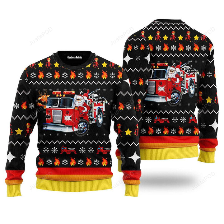 Fireman Firefighter Ugly Christmas Sweater, Fireman Firefighter 3D All Over Printed Sweater