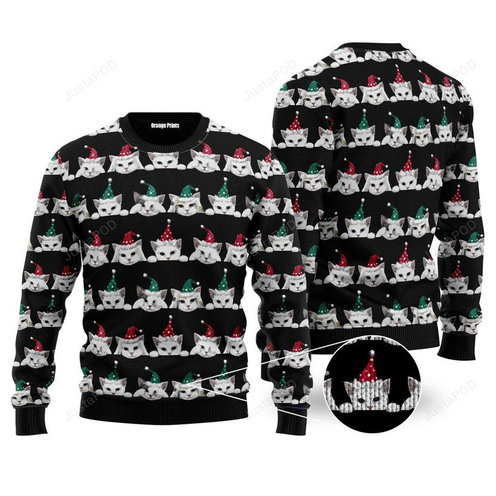 Merry Catmas Ugly Christmas Sweater, Merry Catmas 3D All Over Printed Sweater