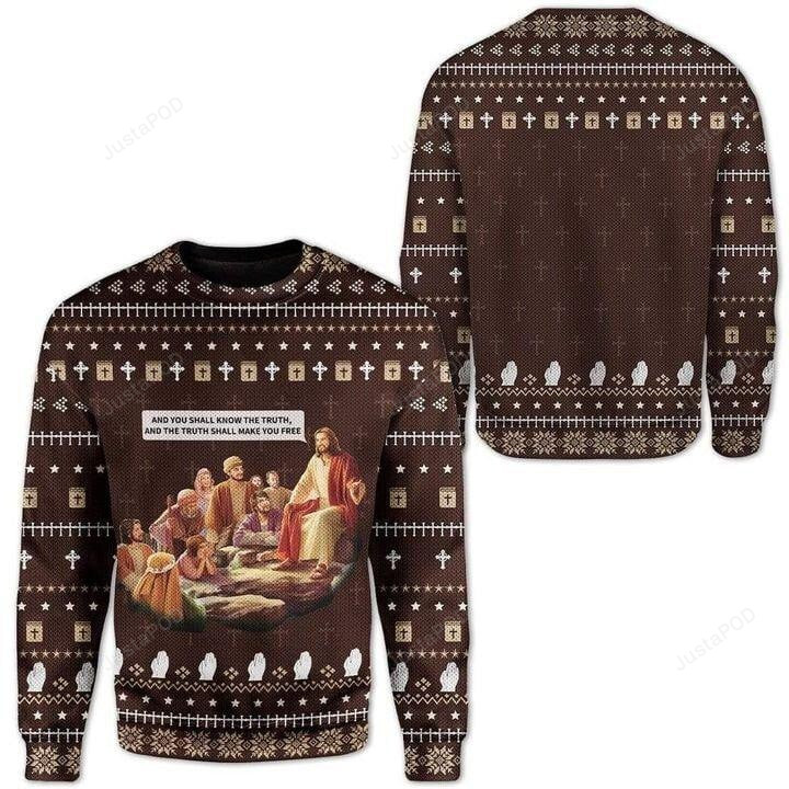 Jesus Ugly Christmas Sweater, Jesus 3D All Over Printed Sweater