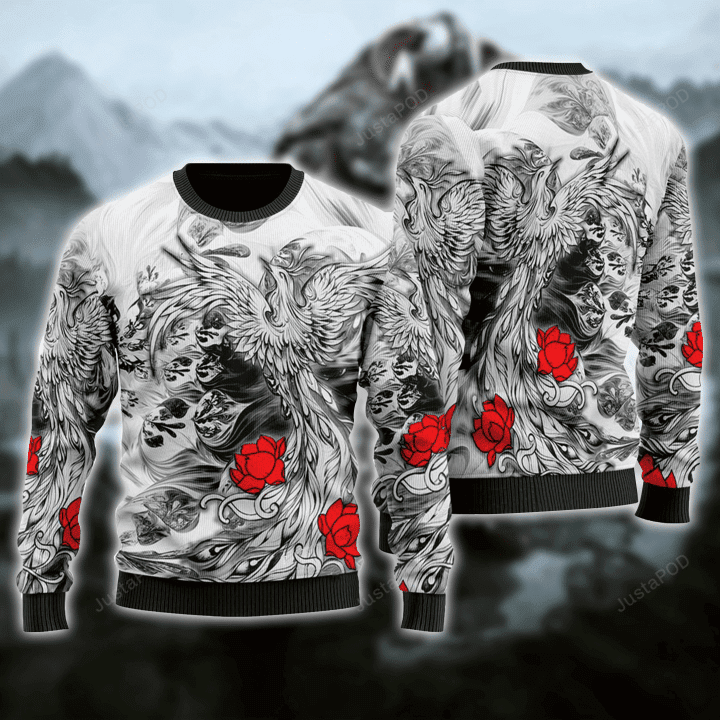 Viking Phoenix Ugly Christmas Sweater, Viking Phoenix 3D All Over Printed Sweater