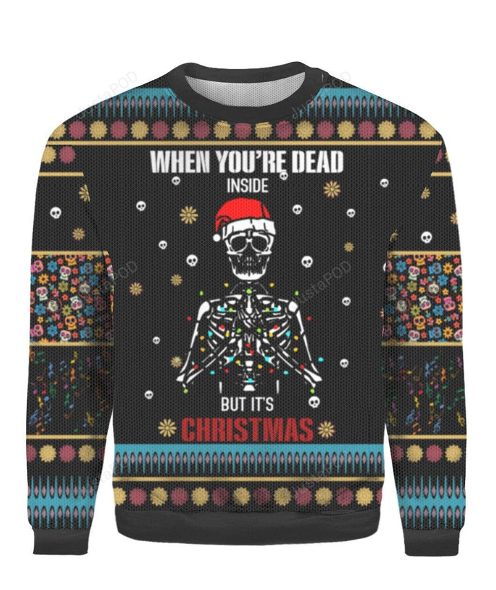 Skulls Christmas Ugly Christmas Sweater, Skulls Christmas 3D All Over Printed Sweater