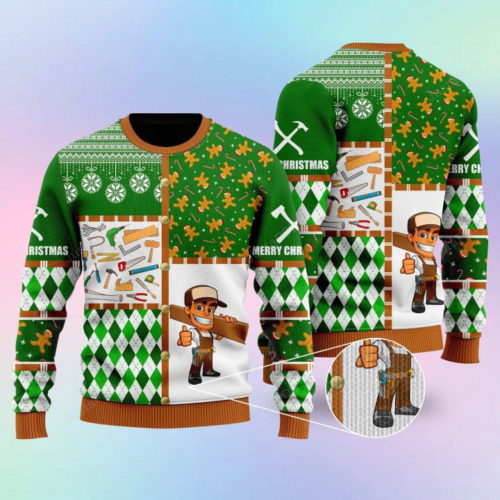 Carpenter Ugly Christmas Sweater, Carpenter 3D All Over Printed Sweater