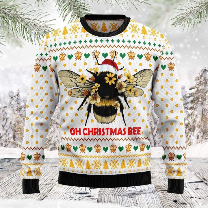 Oh Christmas Bee Bee Ugly Christmas Sweater, Oh Christmas Bee Bee 3D All Over Printed Sweater