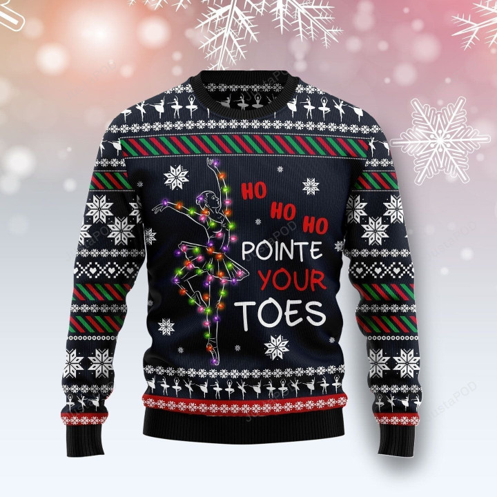 Ballet Pointe Ugly Christmas Sweater, Ballet Pointe 3D All Over Printed Sweater