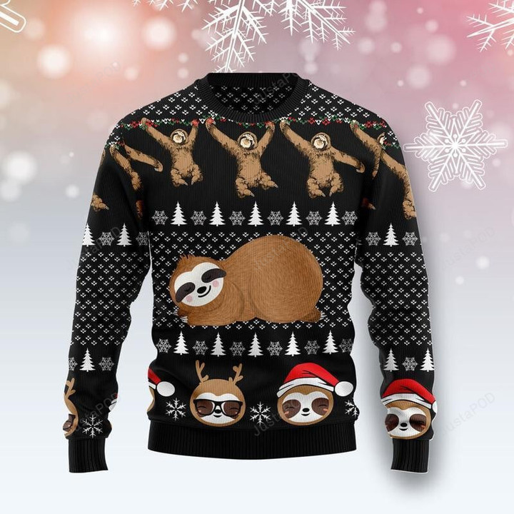 Crazy Sloth Ugly Christmas Sweater, Crazy Sloth 3D All Over Printed Sweater
