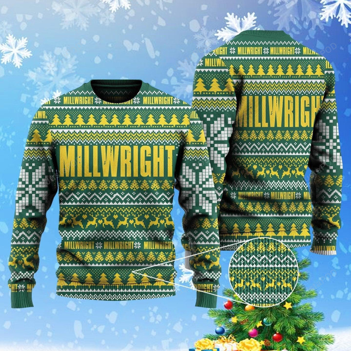 Millwright Happy Christmas Ugly Christmas Sweater, Millwright Happy Christmas 3D All Over Printed Sweater
