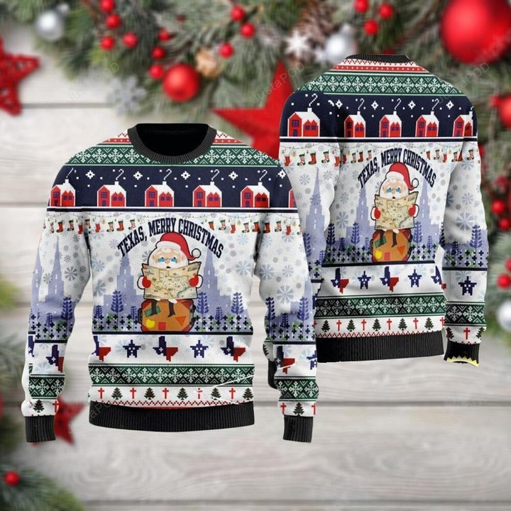 Texas Merry Ugly Christmas Sweater, Texas Merry 3D All Over Printed Sweater