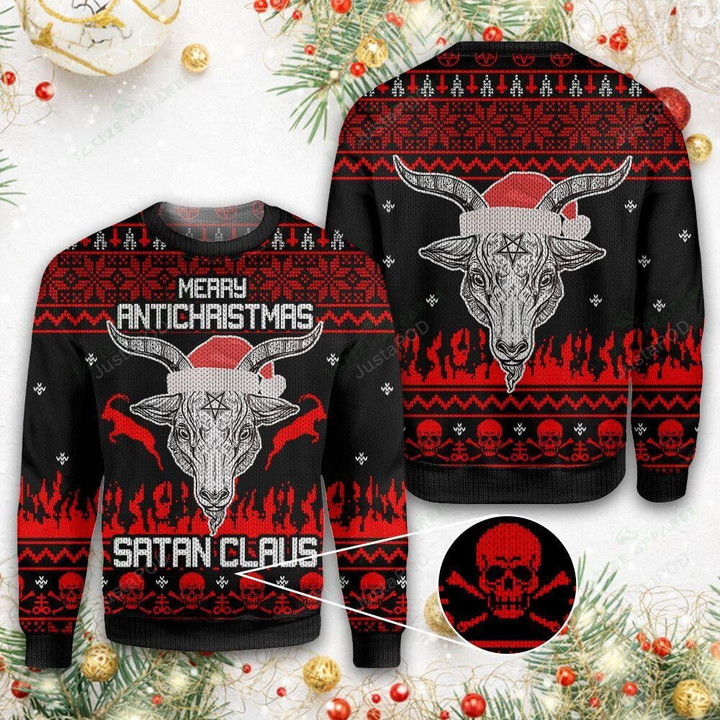 Merry Anti Christmas Satan Claus Ugly Christmas Sweater, Merry Anti Christmas Satan Claus 3D All Over Printed Sweater