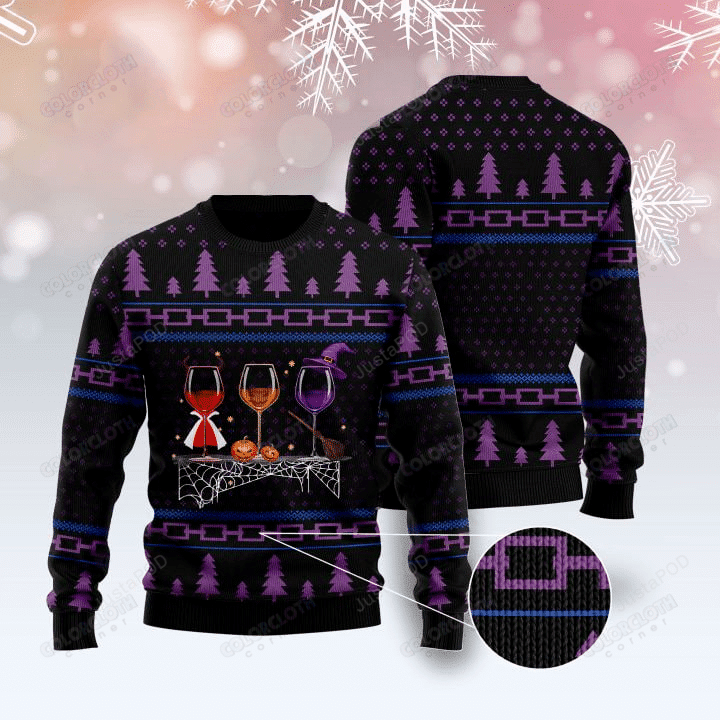 Wine Ugly Christmas Sweater, Wine 3D All Over Printed Sweater