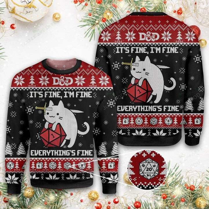 Dungeons & Dragons Ugly Christmas Sweater, Dungeons & Dragons 3D All Over Printed Sweater