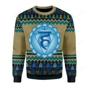Throat Chakra Ugly Christmas Sweater, Throat Chakra 3D All Over Printed Sweater