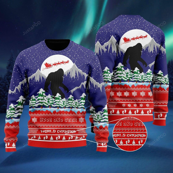 Bigfoot Merry Christmas Ugly Christmas Sweater, Bigfoot Merry Christmas 3D All Over Printed Sweater