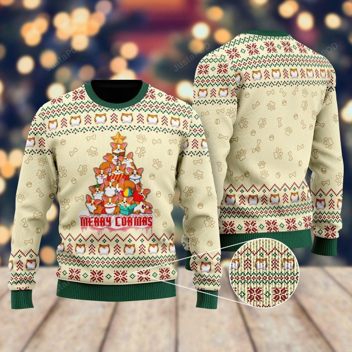 Funny Corgi Dog Merry Corgmas Ugly Christmas Sweater, Funny Corgi Dog Merry Corgmas 3D All Over Printed Sweater