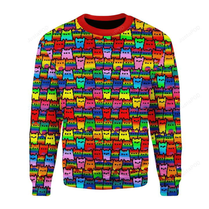 LGBT Cats Ugly Christmas Sweater, LGBT Cats 3D All Over Printed Sweater