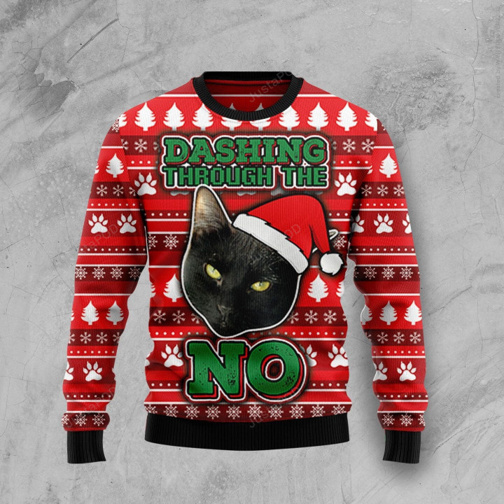 Black Cat Ugly Christmas Sweater, Black Cat 3D All Over Printed Sweater