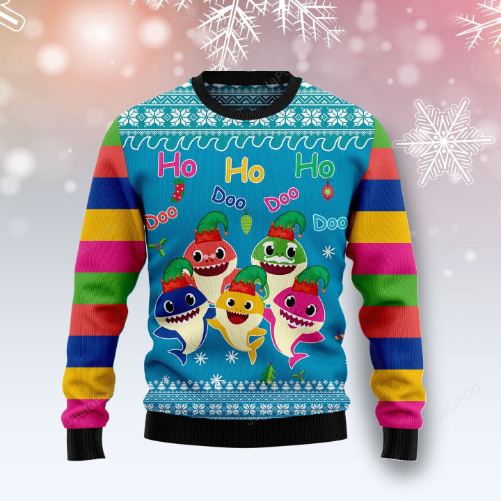 Shark Doo Doo Doo Ugly Christmas Sweater, Shark Doo Doo Doo 3D All Over Printed Sweater