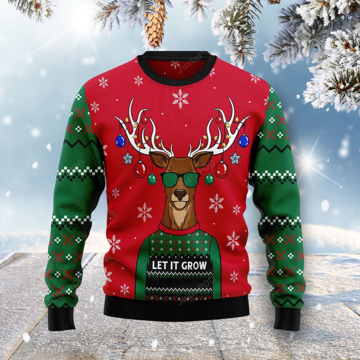 Let It Glow Ugly Christmas Sweater, Let It Glow 3D All Over Printed Sweater