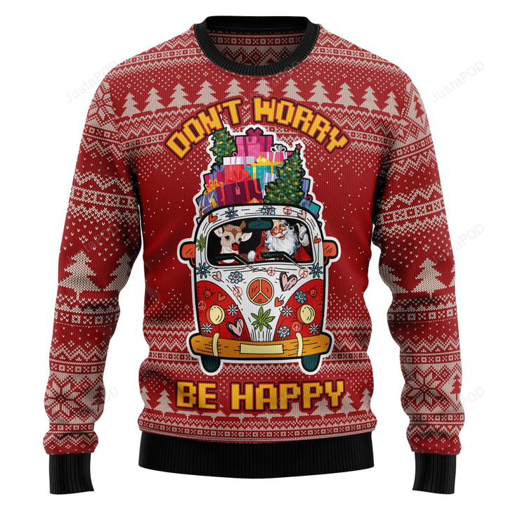 Hippie Car Ugly Christmas Sweater, Hippie Car 3D All Over Printed Sweater