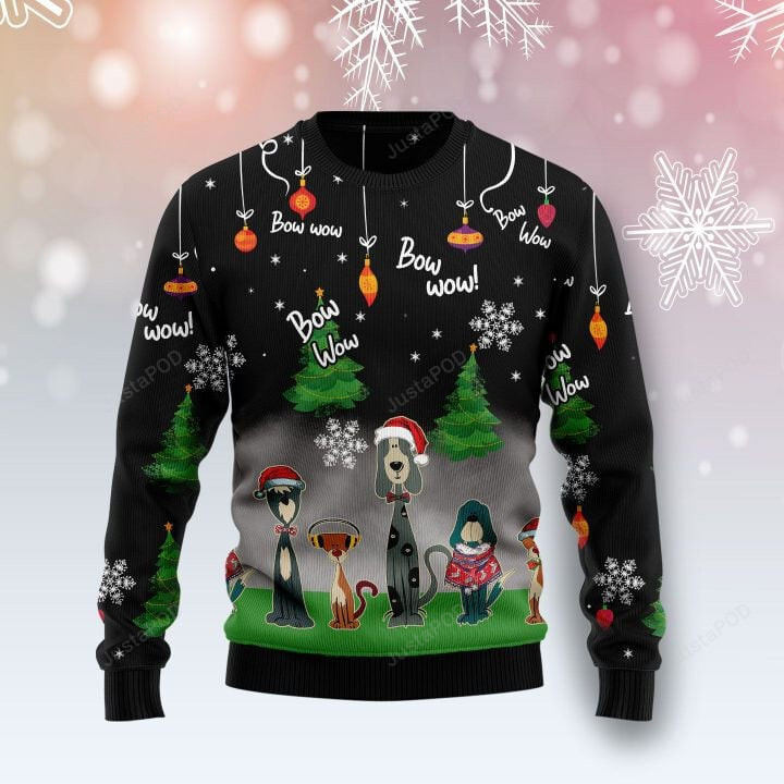 Dog Bow Wow Ugly Christmas Sweater, Dog Bow Wow 3D All Over Printed Sweater