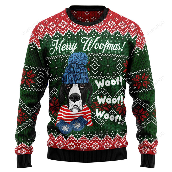 Great Dane Woofmas Ugly Christmas Sweater, Great Dane Woofmas 3D All Over Printed Sweater