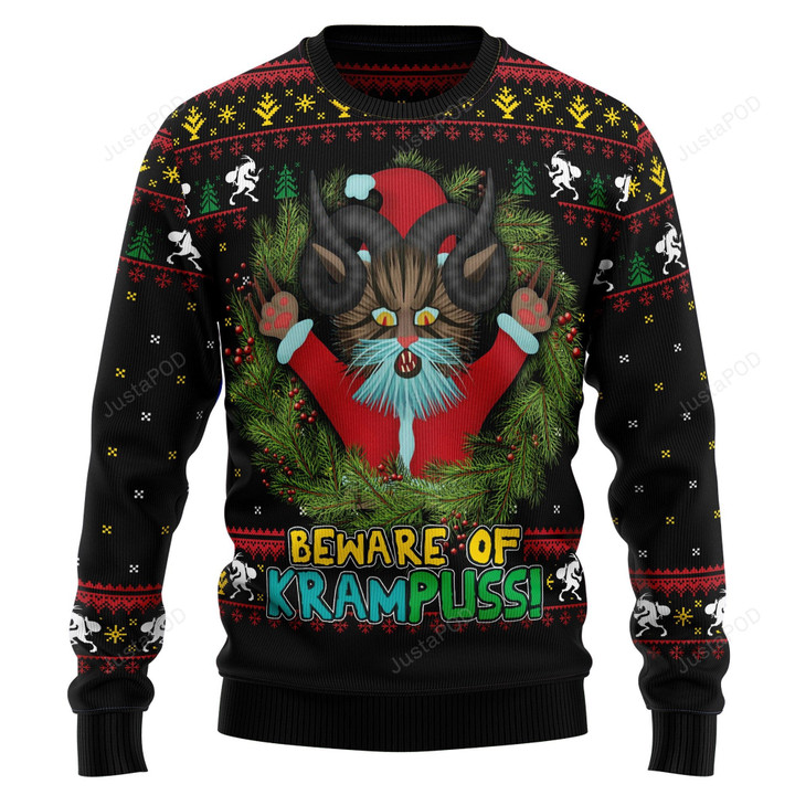 Krampus Cat Ugly Christmas Sweater, Krampus Cat 3D All Over Printed Sweater