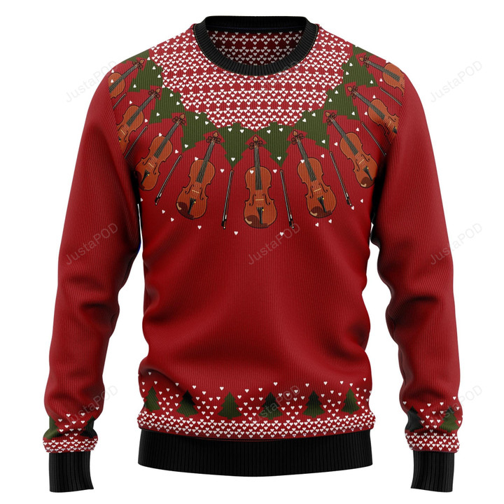 Violin Lover Ugly Christmas Sweater, Violin Lover 3D All Over Printed Sweater