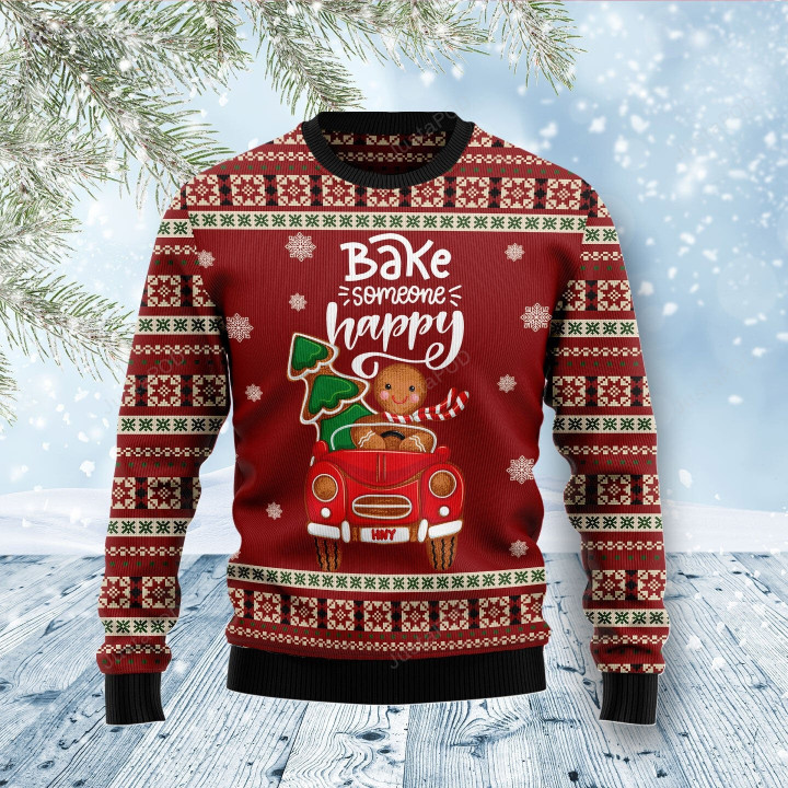 Bake Someone Happy Ugly Christmas Sweater, Bake Someone Happy 3D All Over Printed Sweater