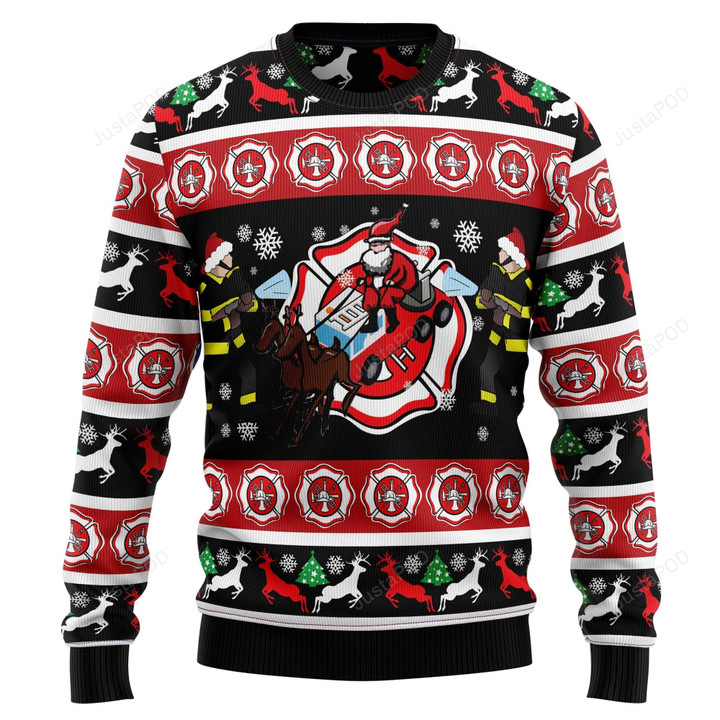 Fireman Firefighter Ugly Christmas Sweater, Fireman Firefighter 3D All Over Printed Sweater