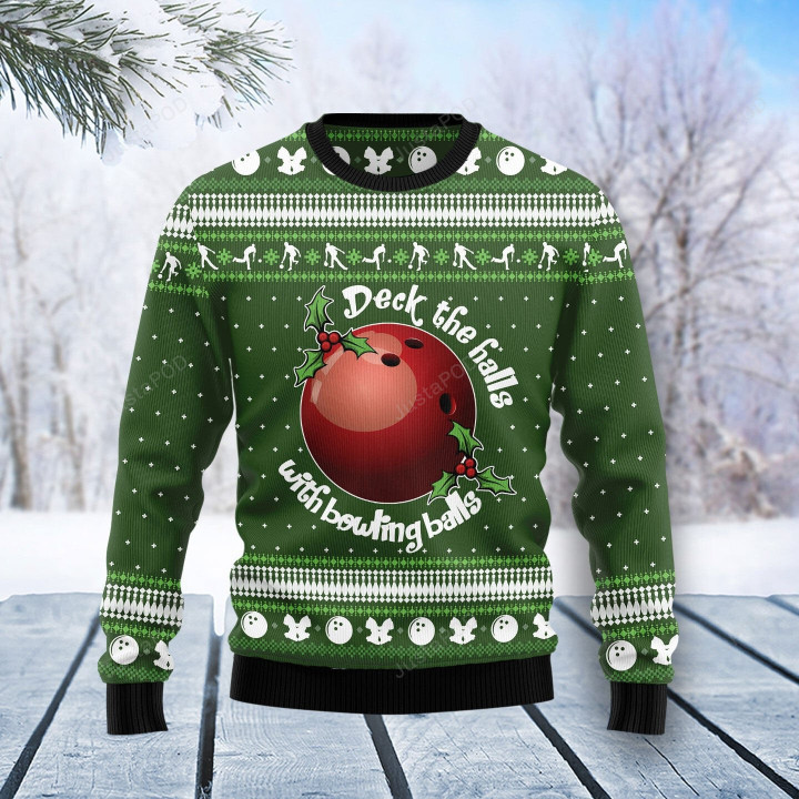 Bowling Ball Christmas Ugly Christmas Sweater, Bowling Ball Christmas 3D All Over Printed Sweater